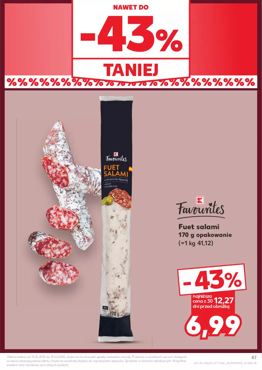 Gazetka promocyjna Kaufland - Gazetka tygodnia - ważna 13.02 do 19.02.2025 - strona 47 - produkty: Salami