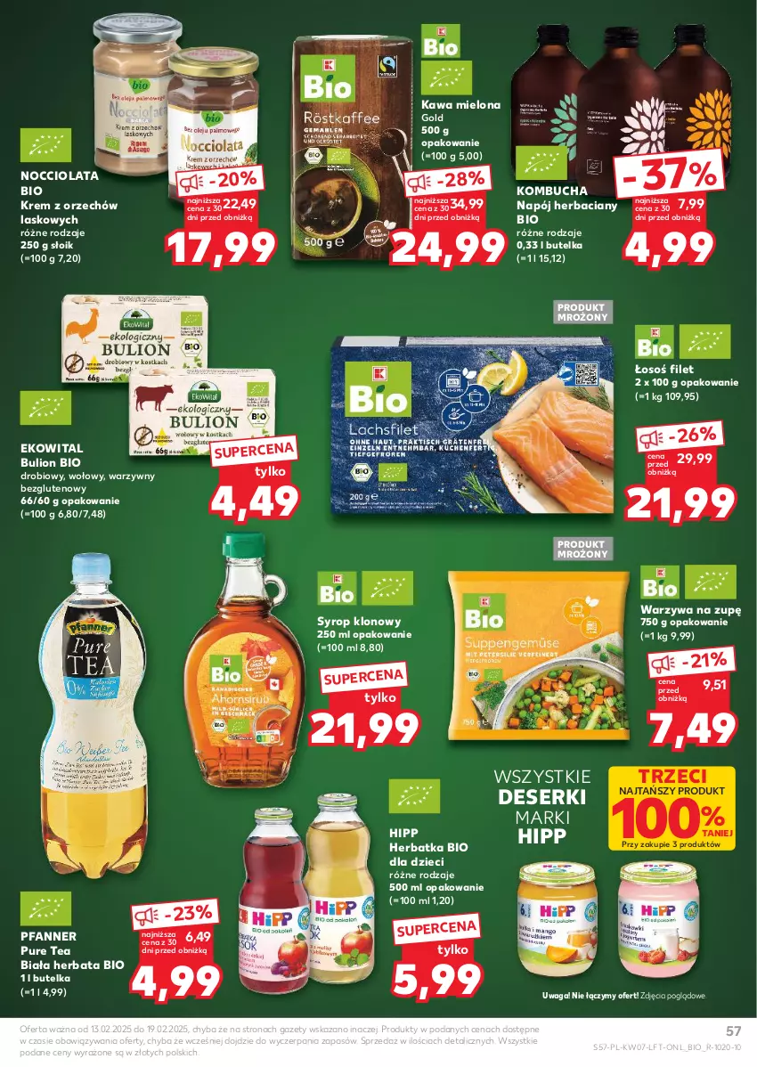 Gazetka promocyjna Kaufland - Gazetka tygodnia - ważna 13.02 do 19.02.2025 - strona 57 - produkty: Bulion, Deser, Dzieci, Fa, Herbata, HiPP, Kawa, Kawa mielona, Lion, Napój, Pur, Ser, Syrop, Waga, Warzywa