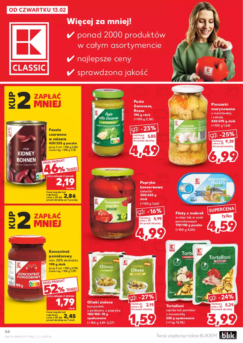 Gazetka promocyjna Kaufland - Gazetka tygodnia - ważna 13.02 do 19.02.2025 - strona 66 - produkty: Fa, Fasola, Koncentrat pomidorowy, Olej, Oliwki, Oliwki zielone, Papryka, Pesto, Piec, Ser, Sos, Stek, Szynka, Tera, Tortelloni