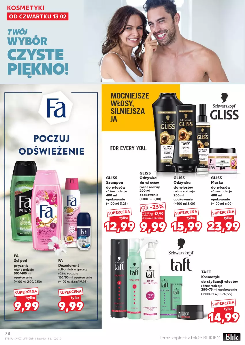 Gazetka promocyjna Kaufland - Gazetka tygodnia - ważna 13.02 do 19.02.2025 - strona 78 - produkty: Dezodorant, Fa, Maska, Maska do włosów, Odżywka, Szampon, Taft, Tera