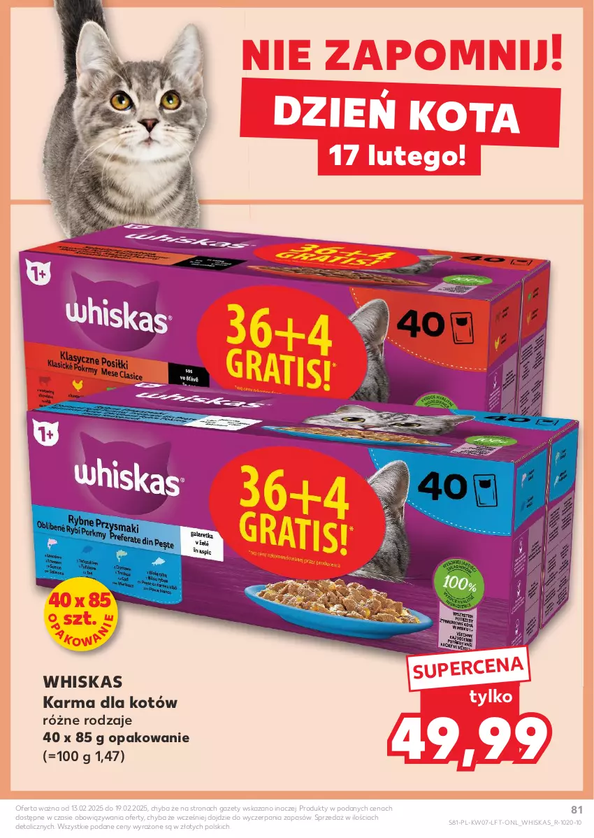 Gazetka promocyjna Kaufland - Gazetka tygodnia - ważna 13.02 do 19.02.2025 - strona 81 - produkty: Whiskas