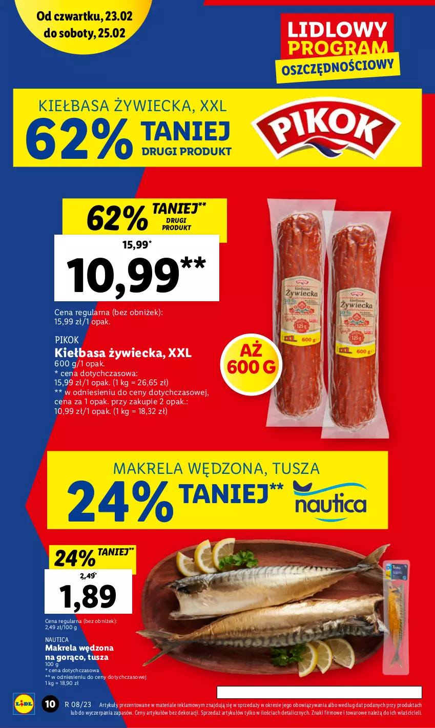 Gazetka promocyjna Lidl - GAZETKA - ważna 23.02 do 25.02.2023 - strona 10 - produkty: Kiełbasa, PIKOK, Tusz