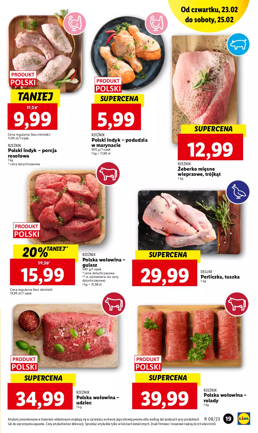 Gazetka promocyjna Lidl - GAZETKA - ważna 23.02 do 25.02.2023 - strona 19 - produkty: Perliczka, Por, Tusz, Wołowina