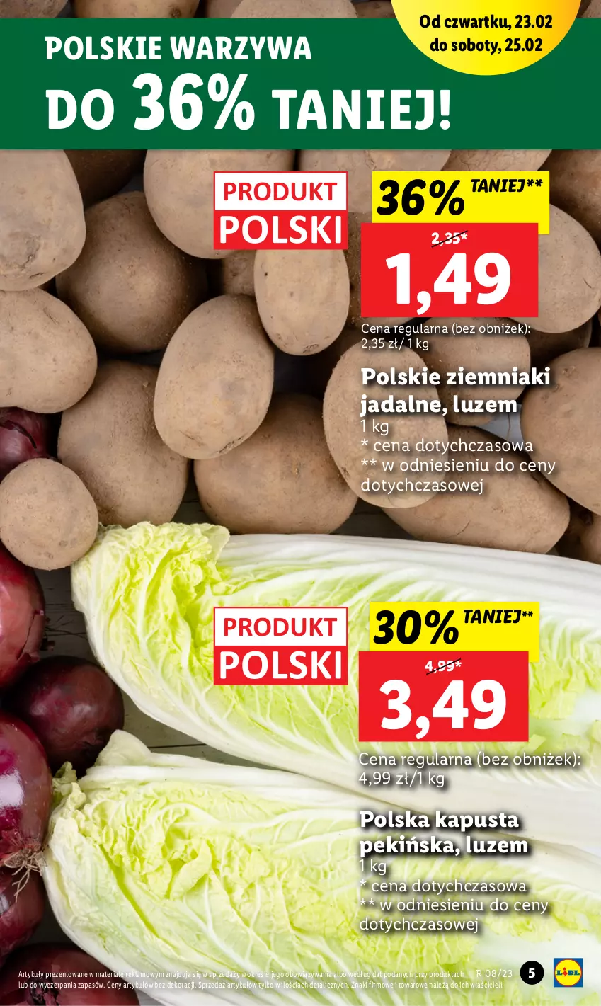 Gazetka promocyjna Lidl - GAZETKA - ważna 23.02 do 25.02.2023 - strona 5 - produkty: Warzywa, Ziemniaki