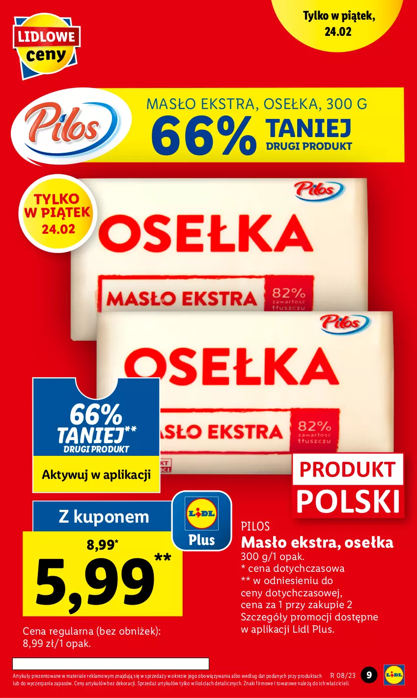 Gazetka promocyjna Lidl - GAZETKA - ważna 23.02 do 25.02.2023 - strona 9 - produkty: Masło, Pilos