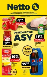 Gazetka promocyjna Netto - Artykuły spożywcze - Gazetka - ważna od 20.09 do 20.09.2023 - strona 1 - produkty: Koncentrat pomidorowy, Ser, Pepsi max, Papryka czerwona, Papryka, Kaczka, Mirinda, Mlekovita, Tusz, Pepsi, Pudliszki, Gouda, Mleko