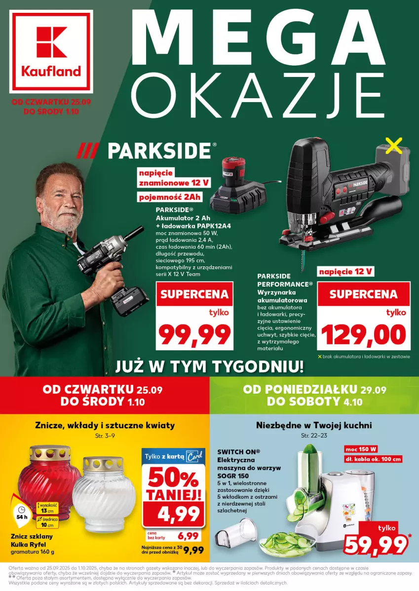 Gazetka promocyjna Kaufland - Kaufland - ważna 25.09 do 01.10.2025 - strona 1 - produkty: Akumulator, Parkside, Ser, Szyna, Warka, Wyrzynarka