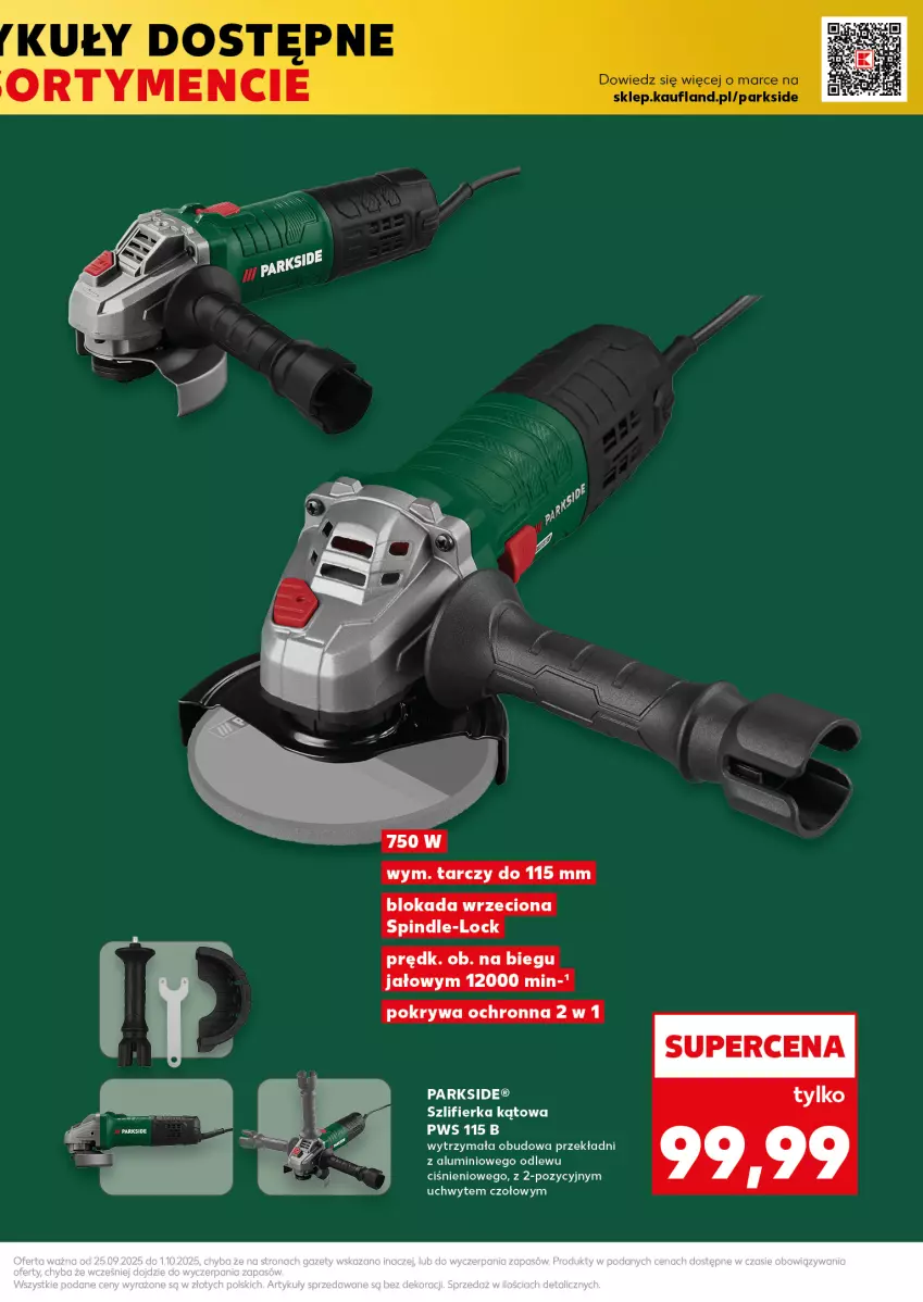 Gazetka promocyjna Kaufland - Kaufland - ważna 25.09 do 01.10.2025 - strona 13 - produkty: Parkside, Pokrywa, Szlifierka, Szlifierka kątowa