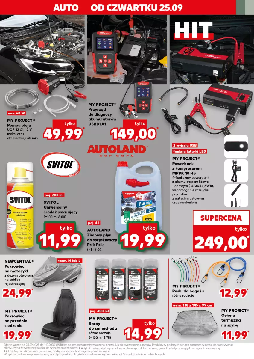 Gazetka promocyjna Kaufland - Kaufland - ważna 25.09 do 01.10.2025 - strona 17 - produkty: Akumulator, Kompresor, O Bag, Olej, Płyn do spryskiwaczy, Pojazd, Pokrowiec, Pokrowiec na motocykl, Powerbank