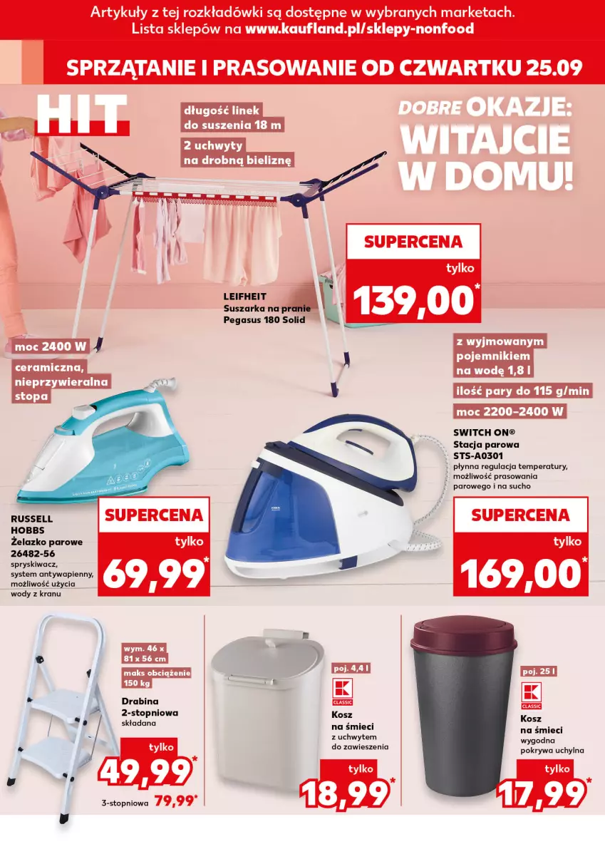 Gazetka promocyjna Kaufland - Kaufland - ważna 25.09 do 01.10.2025 - strona 20 - produkty: Asus, Drabina, Pojemnik, Pokrywa, Sprzątanie, Suszarka, Top, Uchwyty