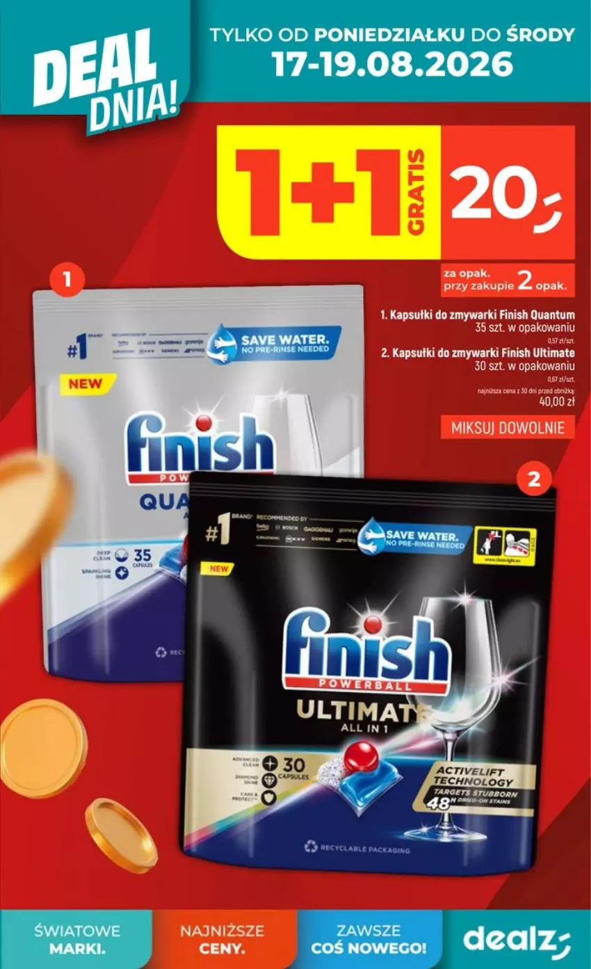 Gazetka promocyjna Dealz - DEAL DNIA - ważna 13.08 do 19.08.2026 - strona 5 - produkty: Fa, Finish, Zmywarki