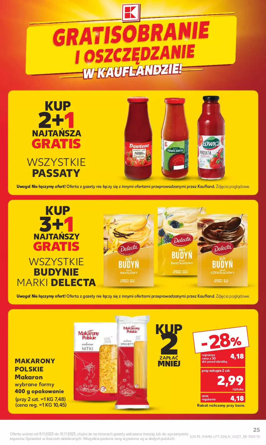 Gazetka promocyjna Kaufland - Gazetka tygodnia - ważna 08.11 do 15.11.2023 - strona 25 - produkty: Delecta, Gra, Makaron, Ocet, Waga