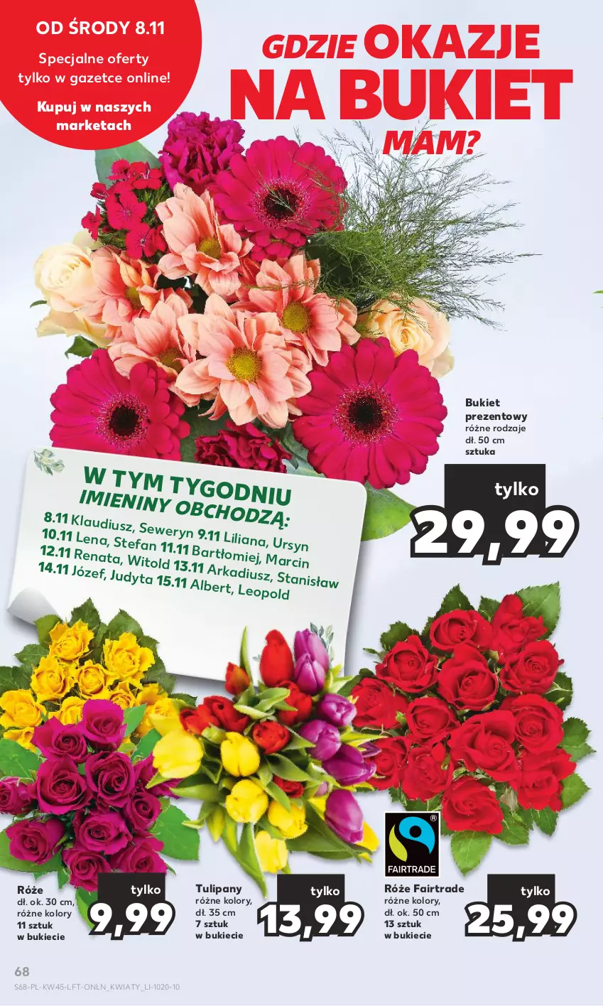 Gazetka promocyjna Kaufland - Gazetka tygodnia - ważna 08.11 do 15.11.2023 - strona 68 - produkty: Bukiet, Fa, Tulipan