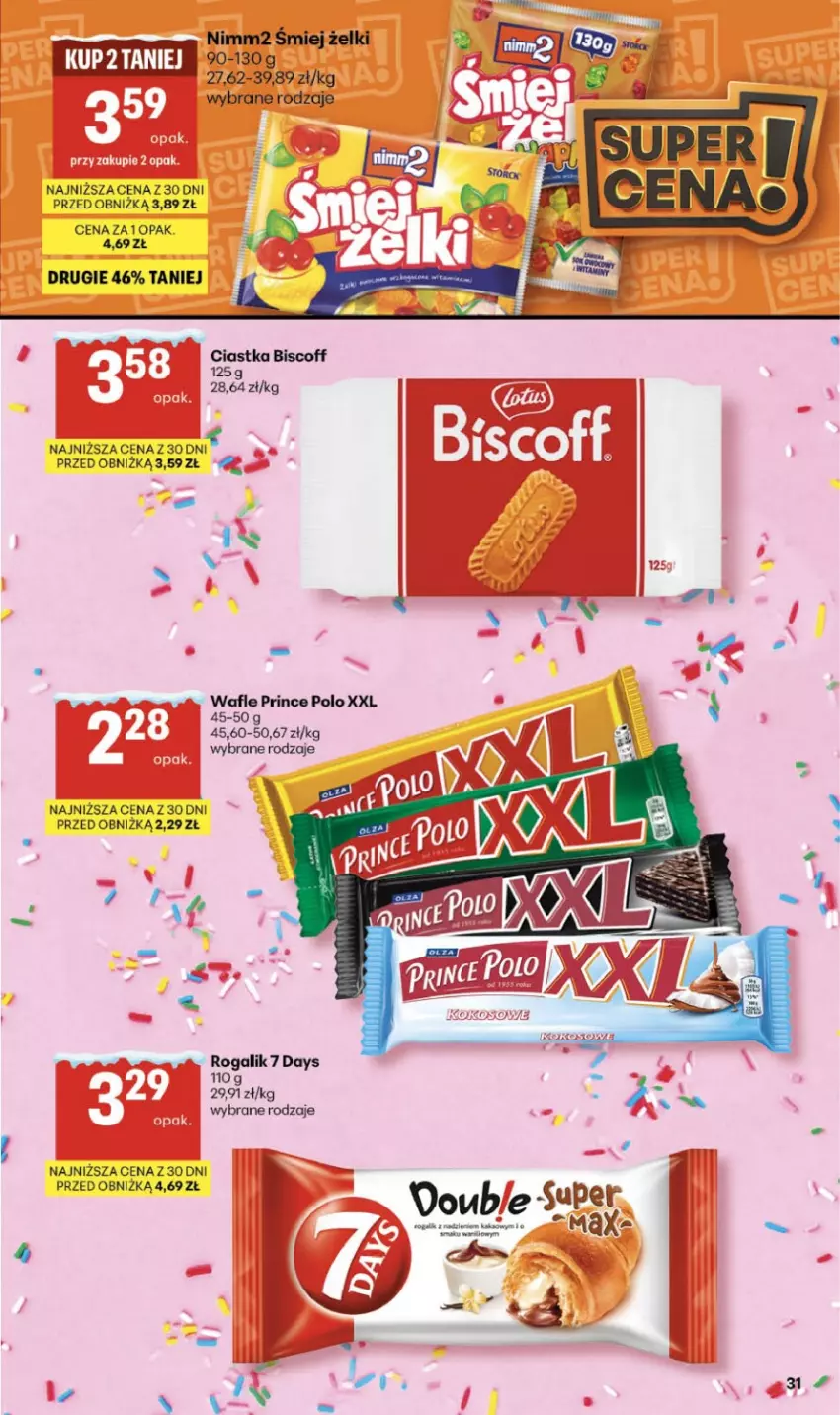 Gazetka promocyjna Delikatesy Centrum - Franczyza DC03 Czwartek - ważna 15.01 do 21.01.2026 - strona 31 - produkty: 7 Days, Ciastka, Koc, Nimm2, Prince Polo, Rogal, Wafle