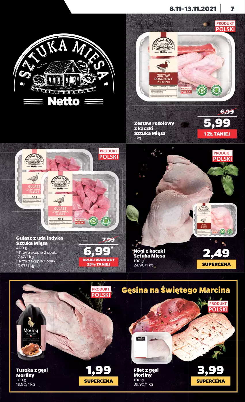 Gazetka promocyjna Netto - Gazetka spożywcza - ważna 08.11 do 13.11.2021 - strona 7 - produkty: Morliny, Tusz, Zestaw rosołowy z kaczki