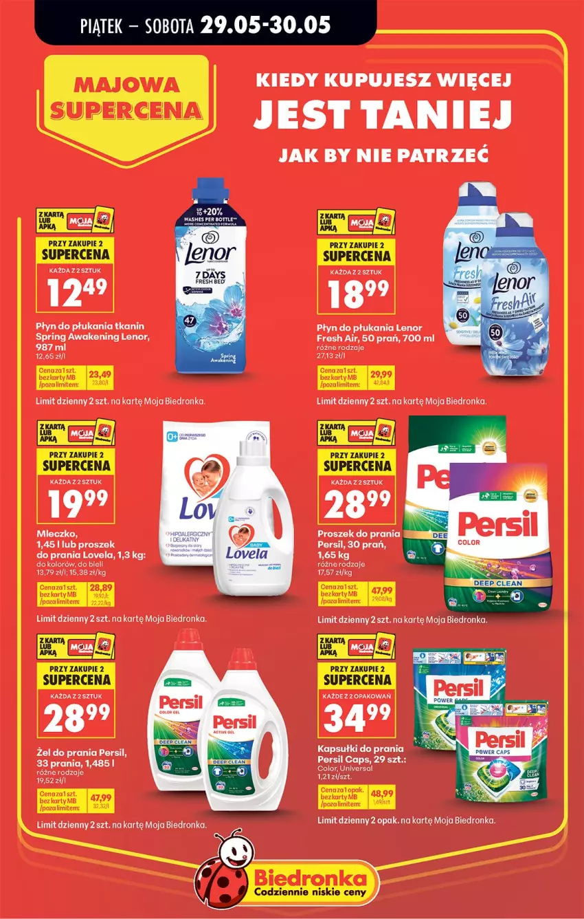 Gazetka promocyjna Biedronka - Od Piątku - ważna 29.05 do 30.05.2026 - strona 13 - produkty: Kapsułki do prania, Lenor, Lovela, Mleczko, Persil, Płyn do płukania, Proszek do prania