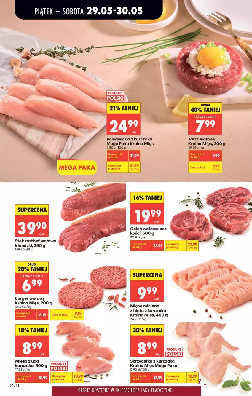 Gazetka promocyjna Biedronka - Od Piątku - ważna 29.05 do 30.05.2026 - strona 27 - produkty: Burger, Kurczak, Mięso, Mięso mielone, Polędwiczki z kurczaka, Rostbef, Skrzydełka z kurczaka, Stek, Tatar wołowy