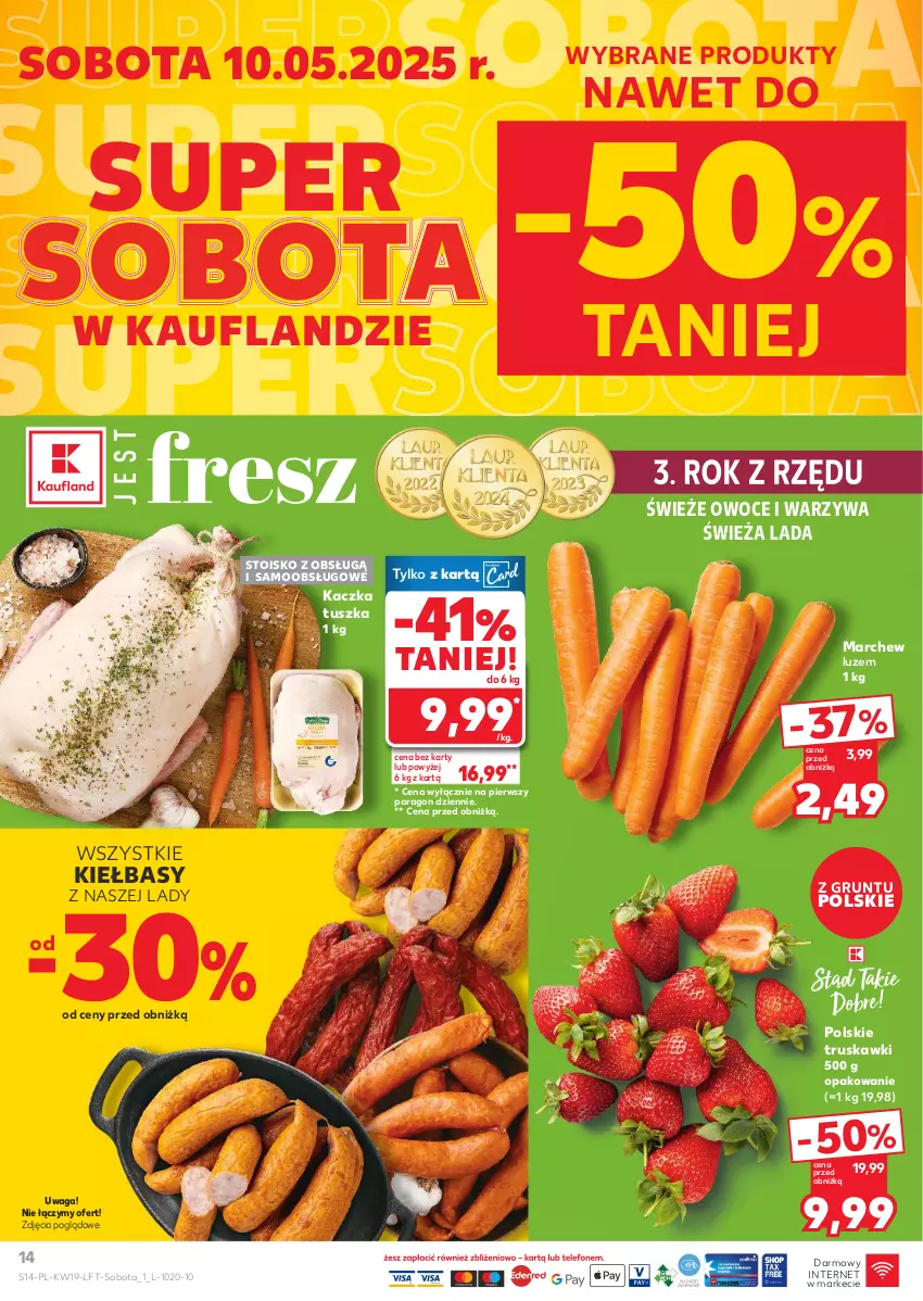 Gazetka promocyjna Kaufland - Gazetka tygodnia - ważna 08.05 do 14.05.2025 - strona 14 - produkty: Grunt, Kaczka, Owoce, Truskawki, Tusz, Waga, Warzywa