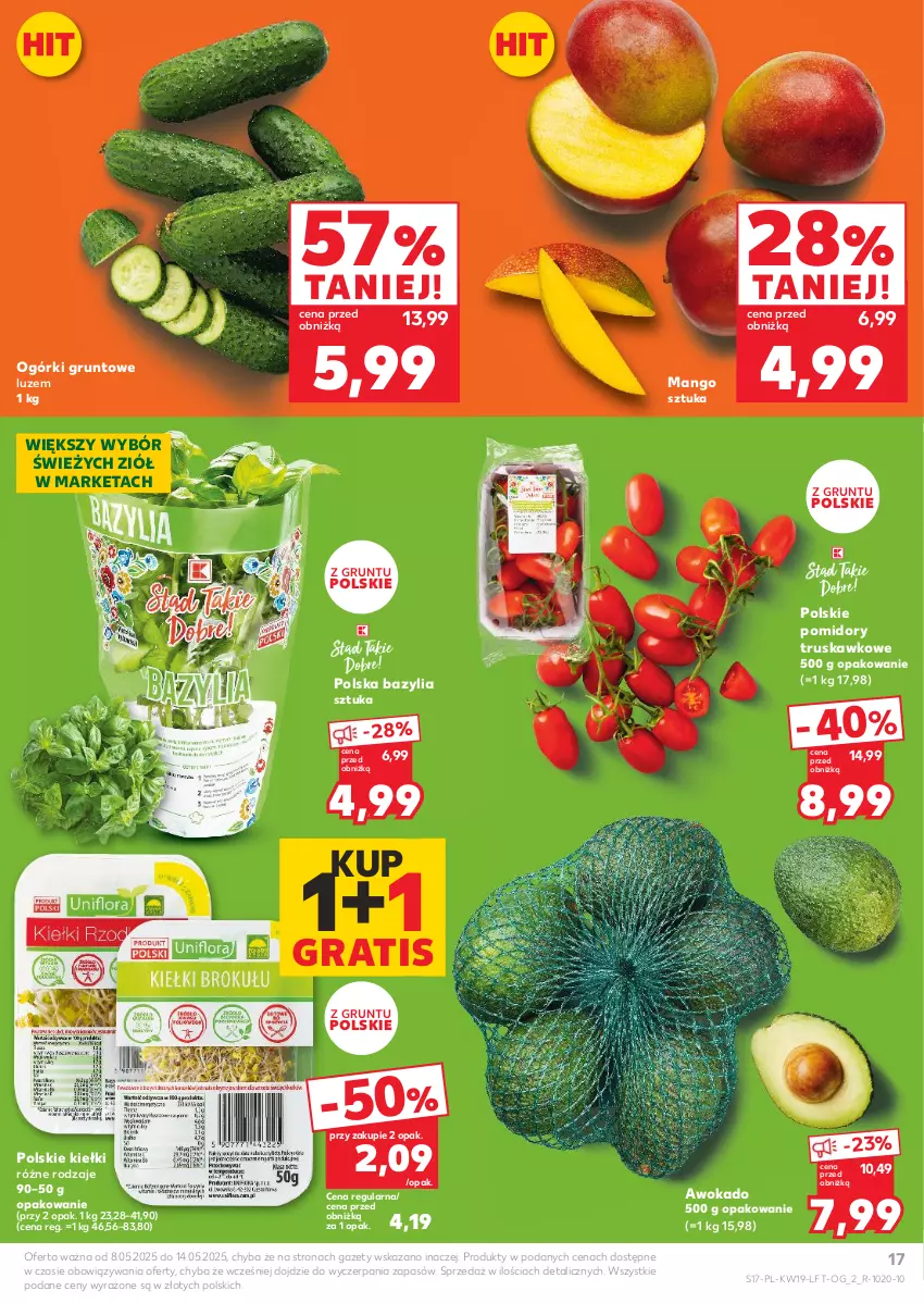 Gazetka promocyjna Kaufland - Gazetka tygodnia - ważna 08.05 do 14.05.2025 - strona 17 - produkty: Bazyl, Bazylia, Gra, Grunt, Kiełki, Mango, Pomidory