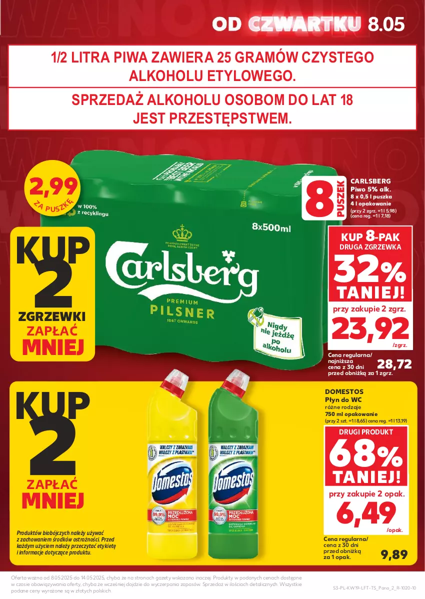 Gazetka promocyjna Kaufland - Gazetka tygodnia - ważna 08.05 do 14.05.2025 - strona 3 - produkty: Carlsberg, Domestos, Gra, Piwa, Piwo, Płyn do wc