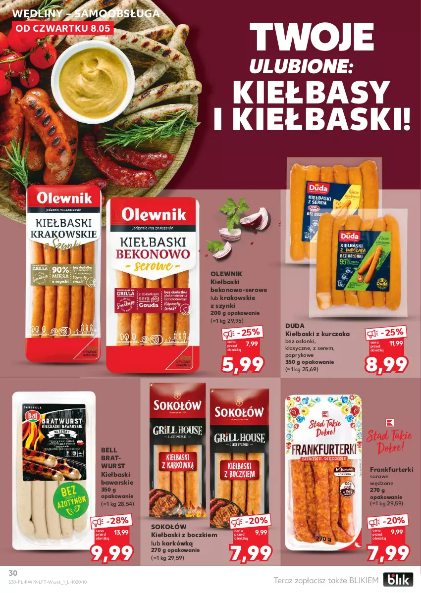 Gazetka promocyjna Kaufland - Gazetka tygodnia - ważna 08.05 do 14.05.2025 - strona 30 - produkty: Beko, Bell, Duda, Frankfurterki, Kurczak, Olewnik, Ser, Sok, Sokołów, Tera