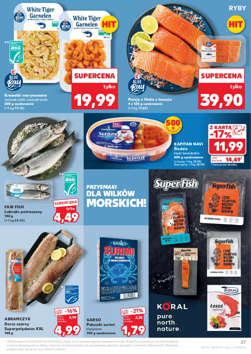 Gazetka promocyjna Kaufland - Gazetka tygodnia - ważna 08.05 do 14.05.2025 - strona 37 - produkty: Czosnek, Dorsz, Fa, Krewetki, Polędwica, Por, Przysmaki, Sos, Surimi