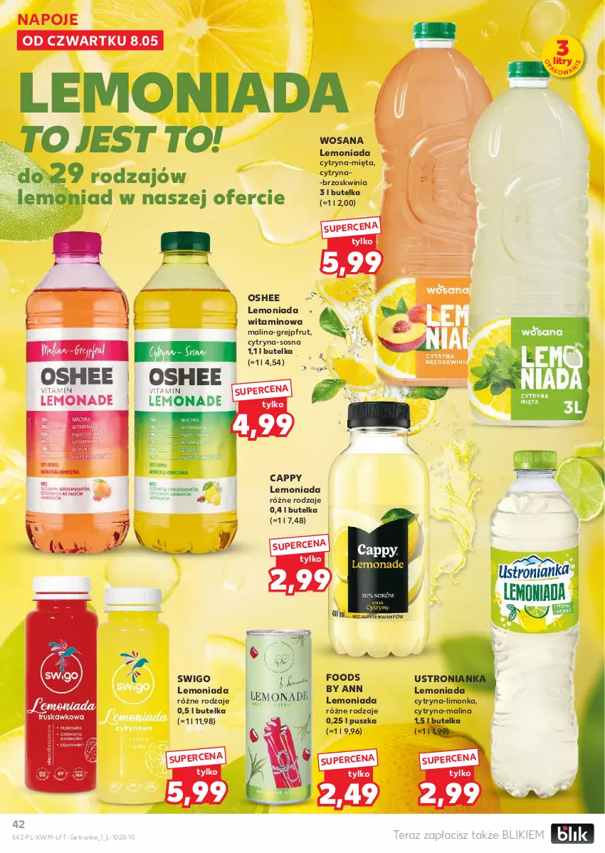Gazetka promocyjna Kaufland - Gazetka tygodnia - ważna 08.05 do 14.05.2025 - strona 42 - produkty: Cappy, Grejpfrut, Lemoniada, Limonka, Mięta, Napoje, Oshee, Sos, Tera, Tran, Wosana