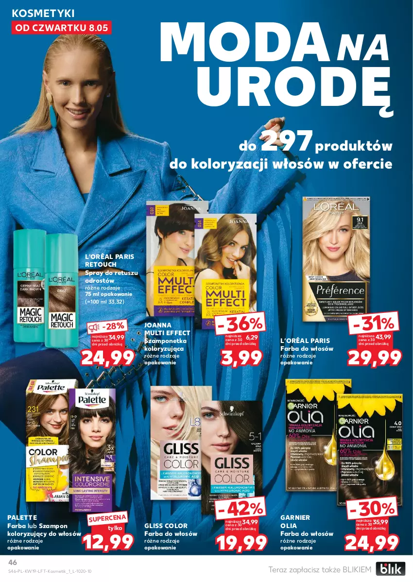 Gazetka promocyjna Kaufland - Gazetka tygodnia - ważna 08.05 do 14.05.2025 - strona 46 - produkty: Fa, Farba do włosów, Garnier, Joanna, L’Oréal, Moda, Palette, Szampon, Tera, Tusz