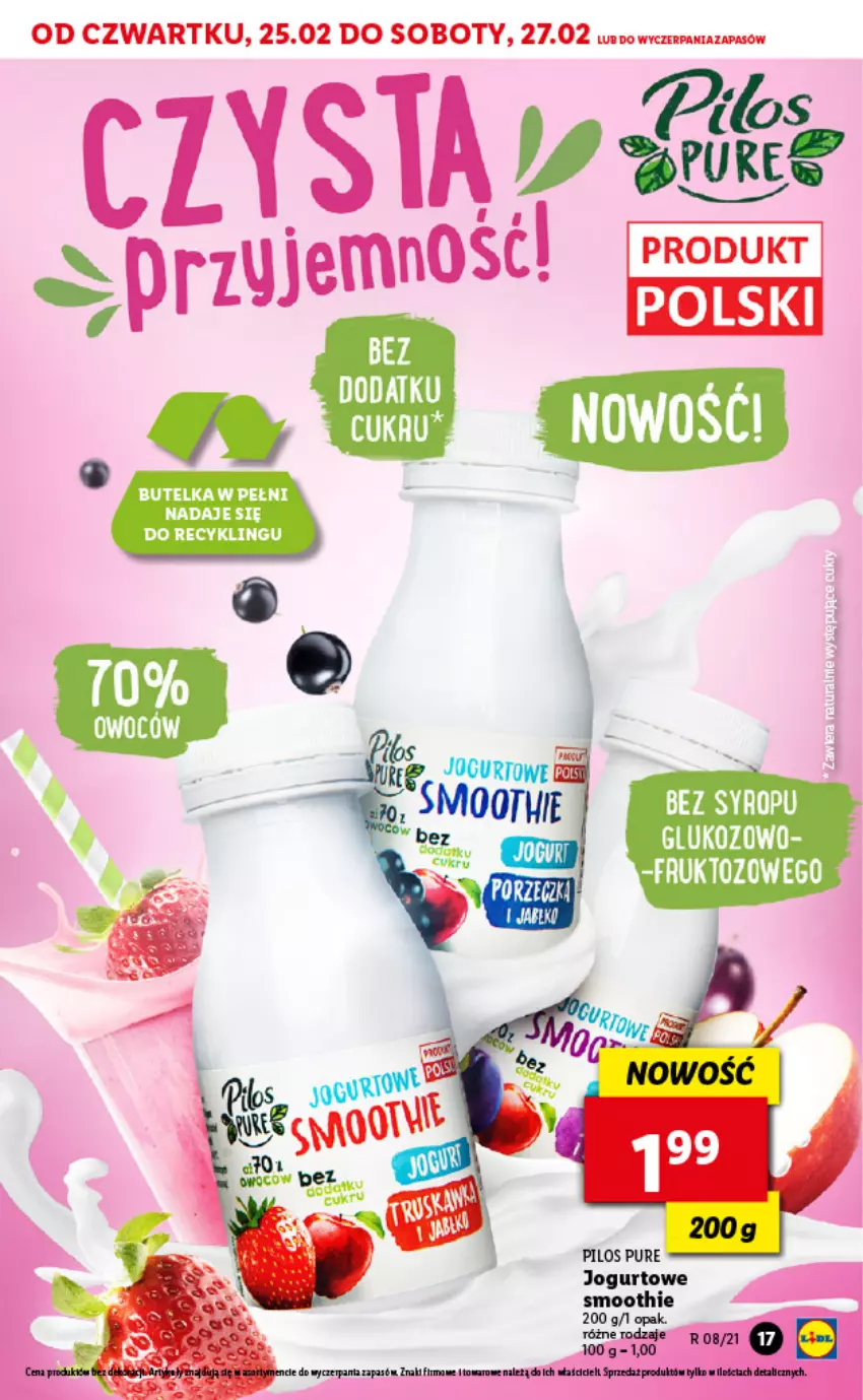 Gazetka promocyjna Lidl - GAZETKA - ważna 25.02 do 27.02.2021 - strona 17 - produkty: Jogurt, Pur, Smoothie, Syrop