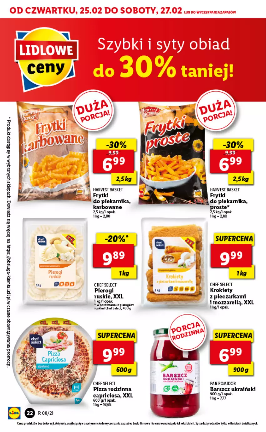 Gazetka promocyjna Lidl - GAZETKA - ważna 25.02 do 27.02.2021 - strona 22 - produkty: Frytki, Krokiety, Piec, Pieczarka, Piekarnik, Pierogi, Pizza, Por