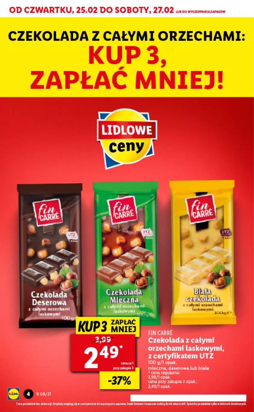 Gazetka promocyjna Lidl - GAZETKA - ważna 25.02 do 27.02.2021 - strona 4 - produkty: Czekolada, Deser, Ser