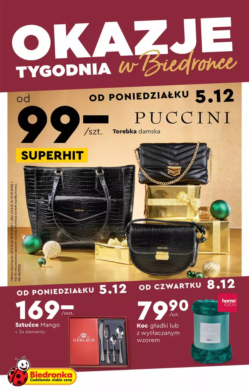 Gazetka promocyjna Biedronka - Okazje tygodnia - ważna 05.12 do 21.12.2022 - strona 1 - produkty: Mango, Torebka