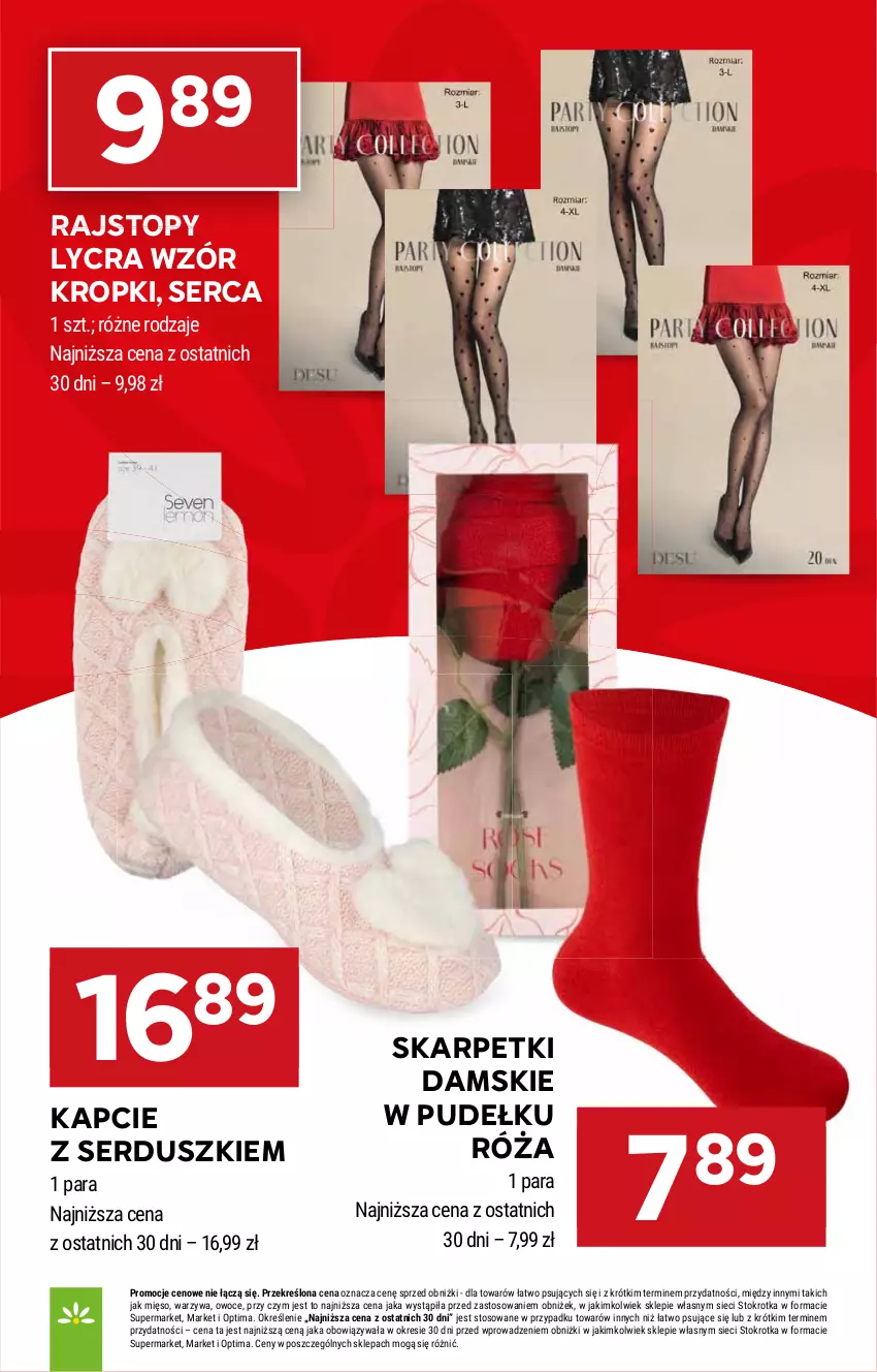Gazetka promocyjna Stokrotka - Supermarket - ważna 05.03 do 11.03.2026 - strona 12 - produkty: Kapcie, Karp, Mięso, Optima, Owoce, Rajstopy, Róża, Ser, Skarpetki, Top, Warzywa