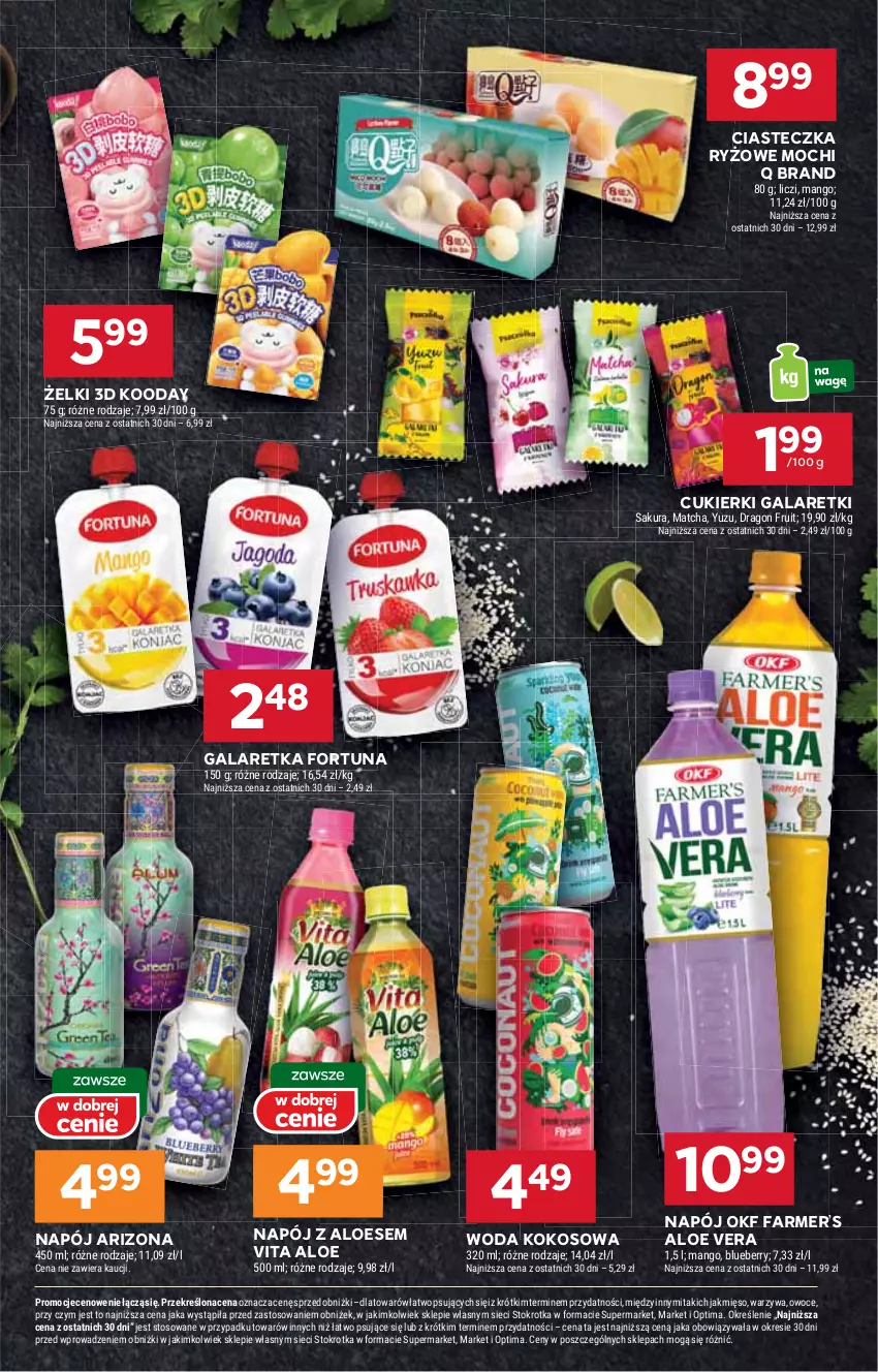 Gazetka promocyjna Stokrotka - Supermarket - ważna 05.03 do 11.03.2026 - strona 35 - produkty: Aloe vera, Cukier, Cukierki, Fa, Fortuna, Gala, Galaretka, Galaretki, Kokos, Liczi, Mango, Mięso, Napój, Optima, Owoce, Ryż, Warzywa, Woda