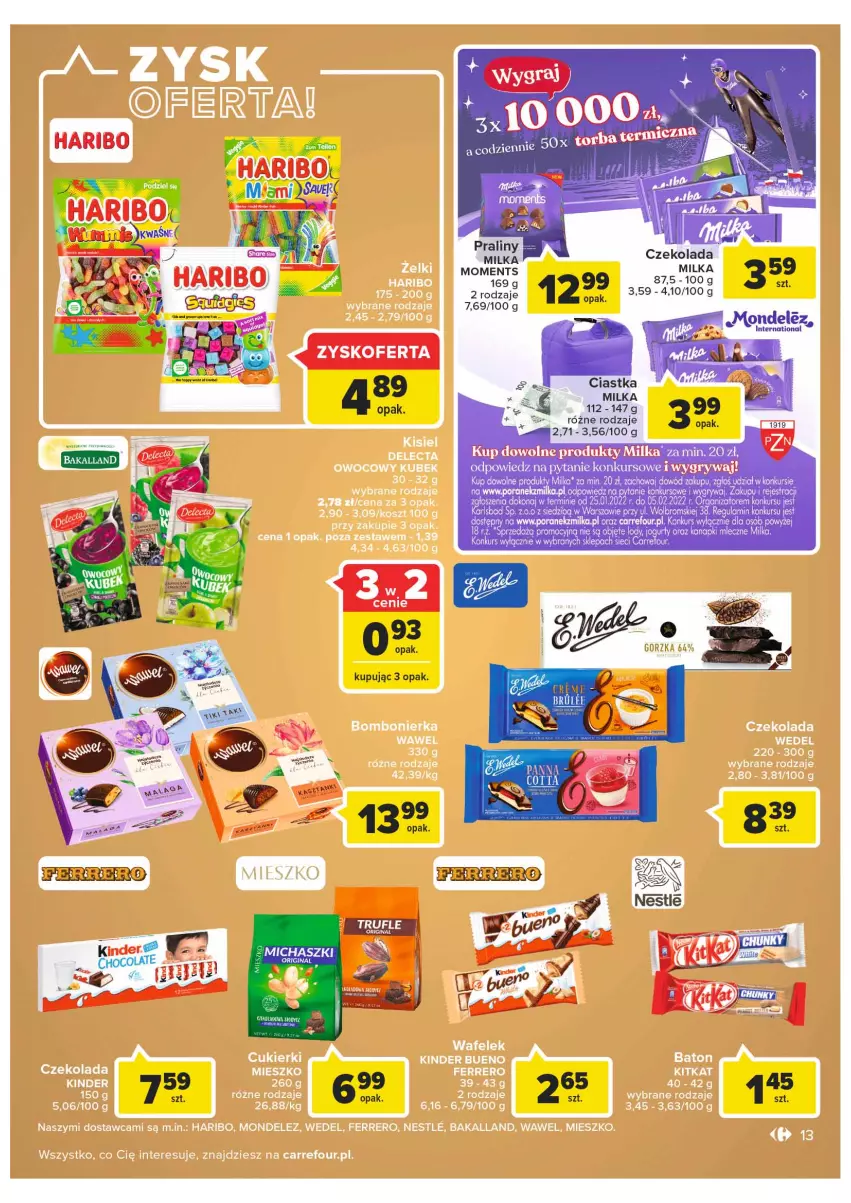 Gazetka promocyjna Carrefour - Gazetka Carrefour Targ świeżości - ważna 18.01 do 24.01.2022 - strona 13 - produkty: Ciastka, Czekolada, Fa, Gry, Jogurt, Lody, Milka, Moments, Por