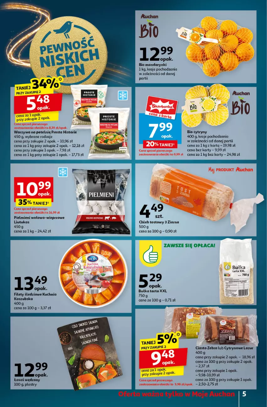 Gazetka promocyjna Auchan - Pewność Niskich Cen Moje - ważna 21.11 do 27.11.2024 - strona 7 - produkty: Bułka, Bułka tarta, Chleb, Chleb tostowy, Cytryny, Kuchnia, Lazur, Mandarynki, Tarta, Warzywa