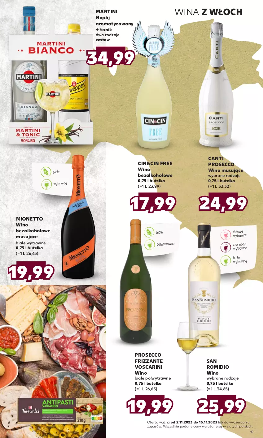 Gazetka promocyjna Kaufland - Barek Kauflandu - ważna 02.11 do 15.11.2023 - strona 10 - produkty: Martini, Mionetto, Mus, Napój, Prosecco, Tonik, Wino, Wino bezalkoholowe, Wino białe, Wino musujące