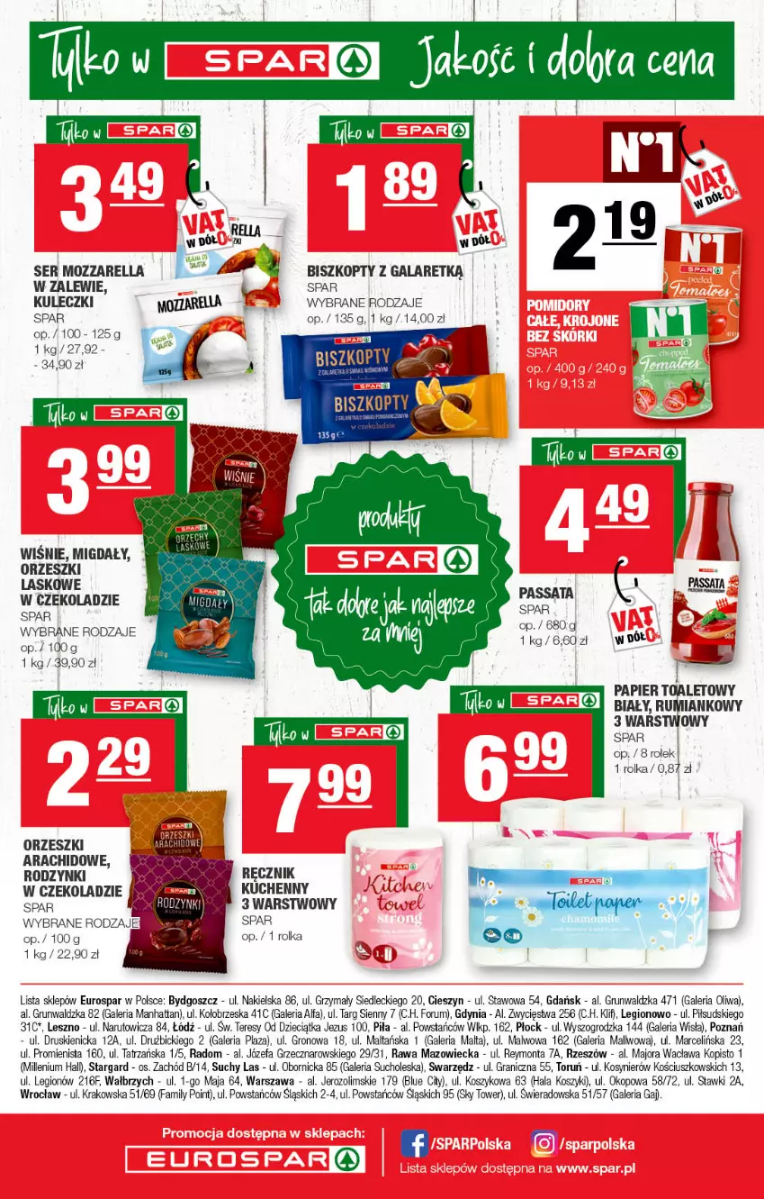 Gazetka promocyjna Spar - EuroSpar - ważna 12.06 do 22.06.2022 - strona 12 - produkty: BIC, Biszkopty, Dzieci, Fa, Gala, Gra, Kosz, Migdały, Mozzarella, Orzeszki, Papier, Papier toaletowy, Ręcznik, Rodzynki, Rum, Ser