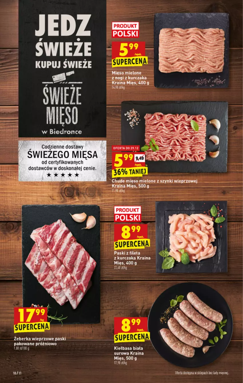 Gazetka promocyjna Biedronka - W tym tygodniu - ważna 27.12 do 31.12.2021 - strona 10 - produkty: Kiełbasa, Kiełbasa biała, Kurczak, Mięso, Mięso mielone, Mięso mielone z szynki