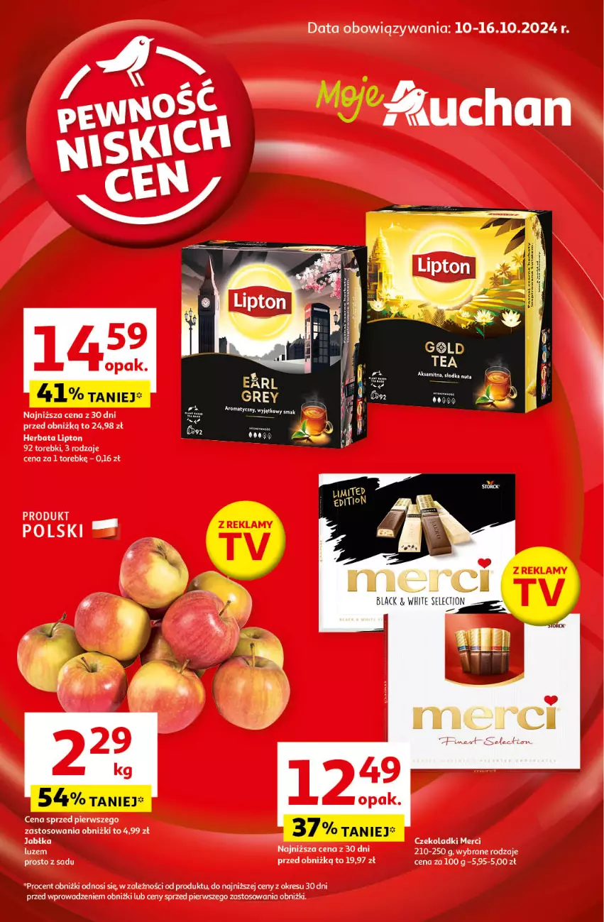 Gazetka promocyjna Auchan - Pewność Niskich Cen Moje - ważna 10.10 do 16.10.2024 - strona 1 - produkty: Fa, Herbata, Jabłka, Lipton