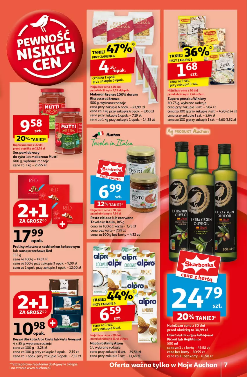 Gazetka promocyjna Auchan - Pewność Niskich Cen Moje - ważna 10.10 do 16.10.2024 - strona 7 - produkty: Alpro, Fa, Gin, Kokos, Makaron, Napój, Napój roślinny, Pesto, Praliny, Rum, Ryż, Sos, Sos pomidorowy, Winiary, Zupa