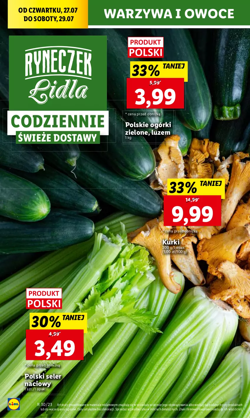 Gazetka promocyjna Lidl - GAZETKA - ważna 27.07 do 29.07.2023 - strona 30 - produkty: Owoce, Seler naciowy, Warzywa, Warzywa i owoce