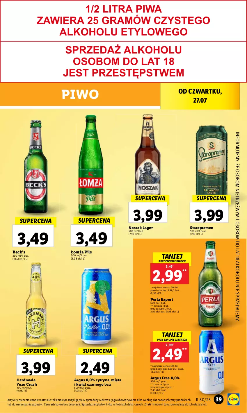 Gazetka promocyjna Lidl - GAZETKA - ważna 27.07 do 29.07.2023 - strona 57 - produkty: Piwo