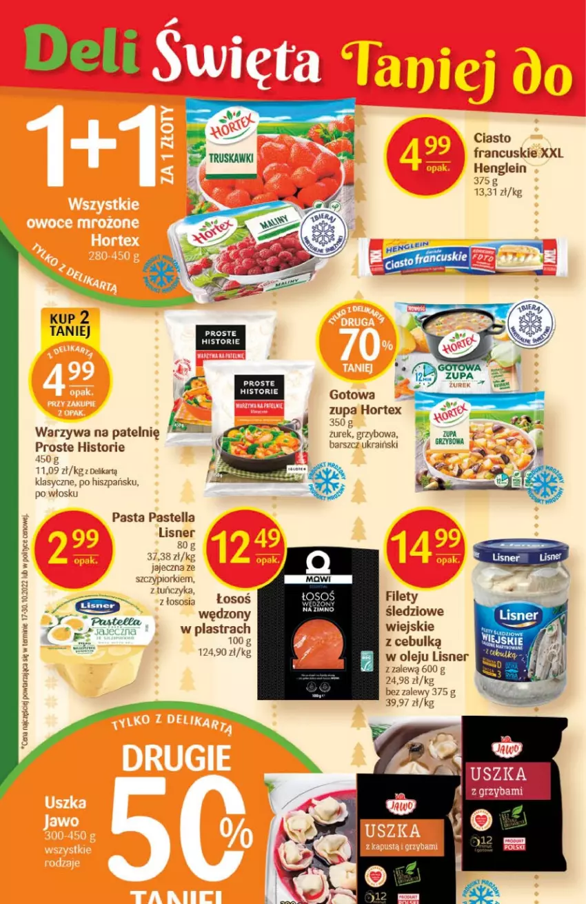 Gazetka promocyjna Delikatesy Centrum - Gazetka DC49 - ważna 15.12 do 26.12.2022 - strona 18 - produkty: Ciasto francuskie, Fa, Hortex, Lisner, Olej, Pastella, Sos, Tuńczyk, Warzywa, Zupa