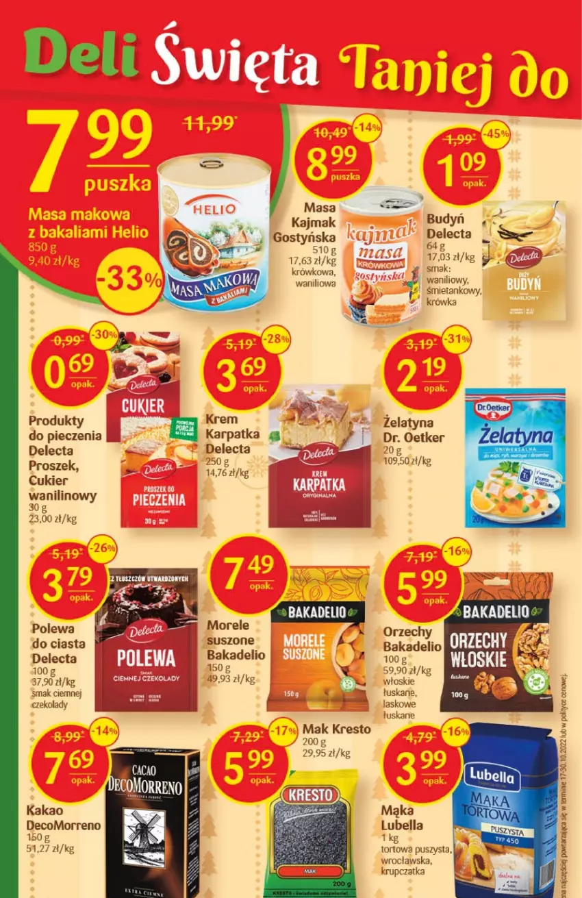 Gazetka promocyjna Delikatesy Centrum - Gazetka DC49 - ważna 15.12 do 26.12.2022 - strona 24 - produkty: Bell, Bella, Cukier, Cukier wanilinowy, Delecta, Kakao, Karp, Lubella, Mąka, Piec