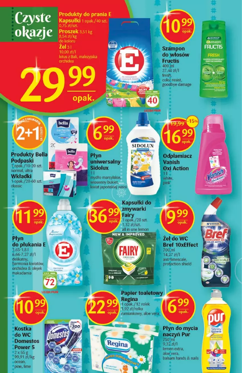 Gazetka promocyjna Delikatesy Centrum - Gazetka DC49 - ważna 15.12 do 26.12.2022 - strona 30 - produkty: Aloe vera, Bell, Bella, Bref, Bukiet, Domestos, Fa, Fructis, Gin, Mars, Mydło, Odplamiacz, Olej, Papier, Papier toaletowy, Płyn do mycia, Pur, Rum, Szampon, Vanish, Wkładki, Zmywarki