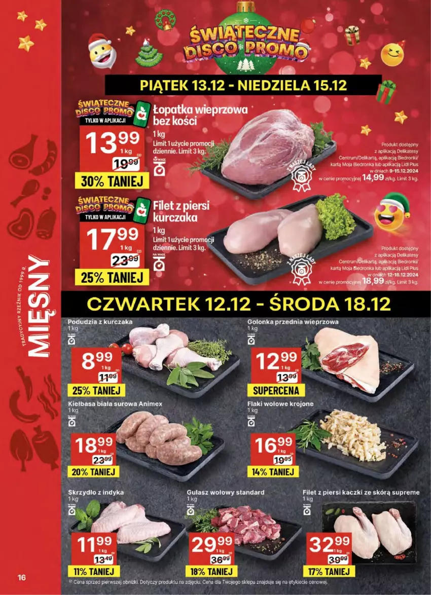 Gazetka promocyjna Delikatesy Centrum - NOWA GAZETKA Delikatesy Centrum od 12 grudnia! 12-18.12.2024 - ważna 12.12 do 18.12.2024 - strona 16 - produkty: Fa, Filet z piersi kaczki, Flaki, Flaki wołowe, Gulasz wołowy, Kurczak, Sezam, Sok, Top