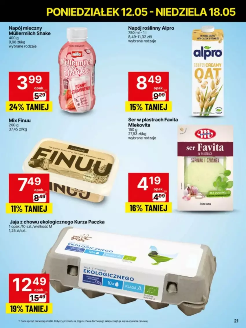 Gazetka promocyjna Delikatesy Centrum - ważna 12.05 do 14.05.2025 - strona 14 - produkty: Alpro, Czosnek, Fa, Favita, Finuu, Jaja, Napój, Napój roślinny, Ser, Szpinak