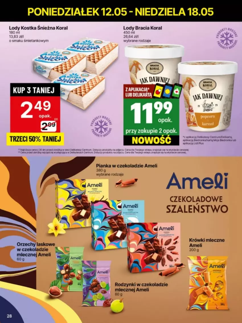 Gazetka promocyjna Delikatesy Centrum - ważna 12.05 do 14.05.2025 - strona 21 - produkty: Krówki mleczne, Lody, Pianka w czekoladzie, Rum, Szal