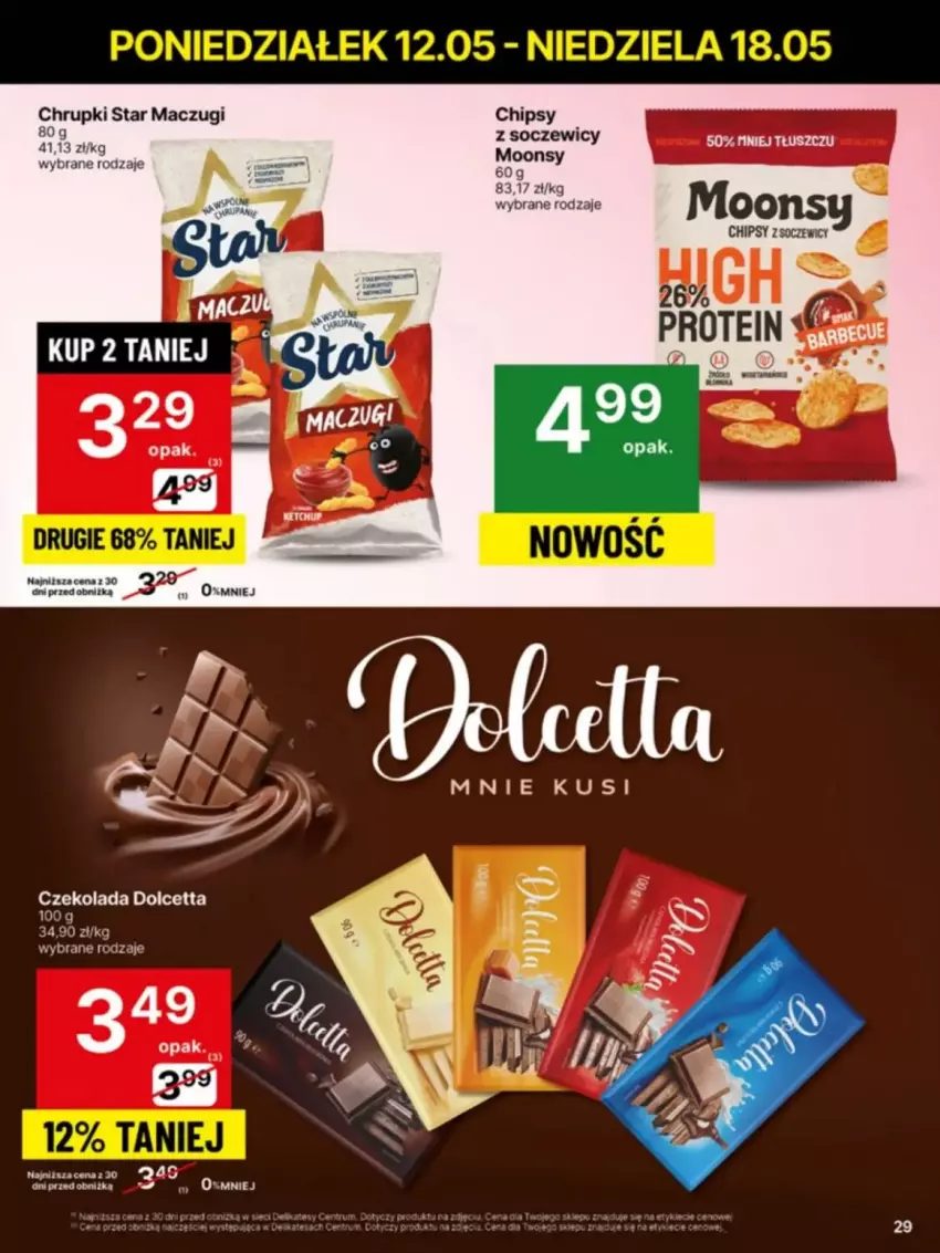 Gazetka promocyjna Delikatesy Centrum - ważna 12.05 do 14.05.2025 - strona 22 - produkty: Chipsy, Chrupki, Czekolada, Fa